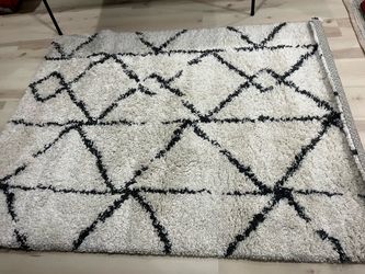 White/Black Area Rug