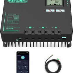 HQST 60 Amp MPPT Solar Charge Controller 12V/24V/36V/48V Negative Grounded Controller with Built-in Bluetooth and Lithium Battery Low Temperature Prot
