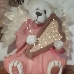 beautiful ceramic Angel bear with lights