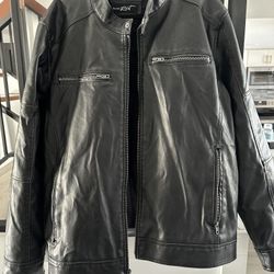 Black Rivet Leather Jacket! Goth / Rock / Zippered Moto Jacket  XXL