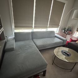 Blue Velvet L Shaped Couch