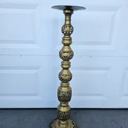 4 foot tall brass candle stand antique