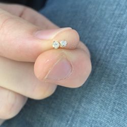 Real Gold And Diamond Earrings