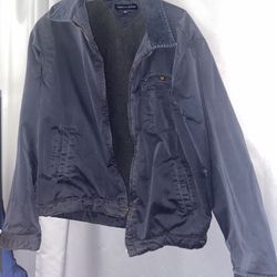 Vintage Tommy Hilfiger Men’s Navy Blue Large Zip Up Jacket