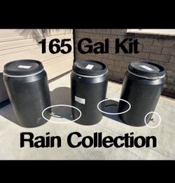 Rain Barrel Starter Kit 3 Barrels 165 Gallons $200 (Smaller & Bigger Kits Available) MADE TO ORDER