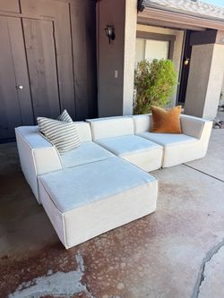 Comfy white foam sofa ( delivery available )