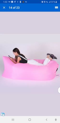 nflatable Air Sofa Bed Lazy Sleeping >amping Bag Beach Hangout Couch Nindbed