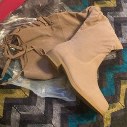Womens Tan/Porta Bella Colored Thigh High Suede Boots Size 8.5 Brandnew 
