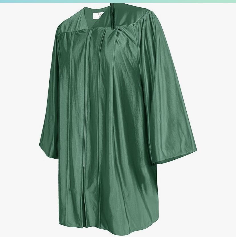 Kids Green Graduation Gown Size 33 Medium New Only Gown