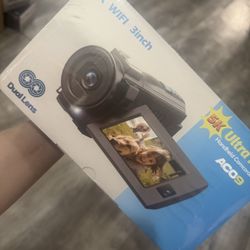 5K 56MP Dual Lens WiFi 3'' 270° Rotatable 16X Digital Zoom Touch Screen Vlogging Camera
