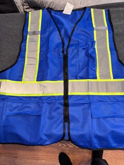 Hi Vis Reflective Safety Vest for Men Women Blue Mesh/Yellow