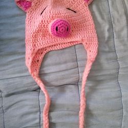 Pink Knitted Pig Hat $ Make Me An Offer