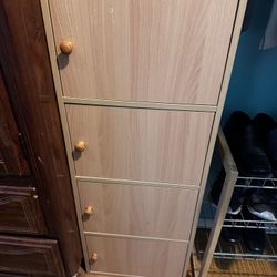 Beige/Orange Wood Gently Used 4 Drawer Dresser
