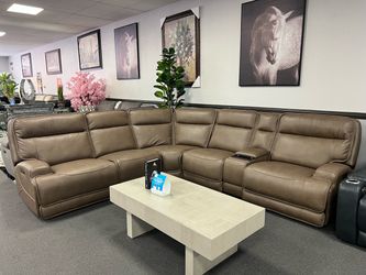 Light Brown Leather Sofa Sectional 🚚FREE Delivery🚚