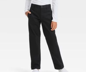 Boys Black Slim fit Uniform Pants Size 8