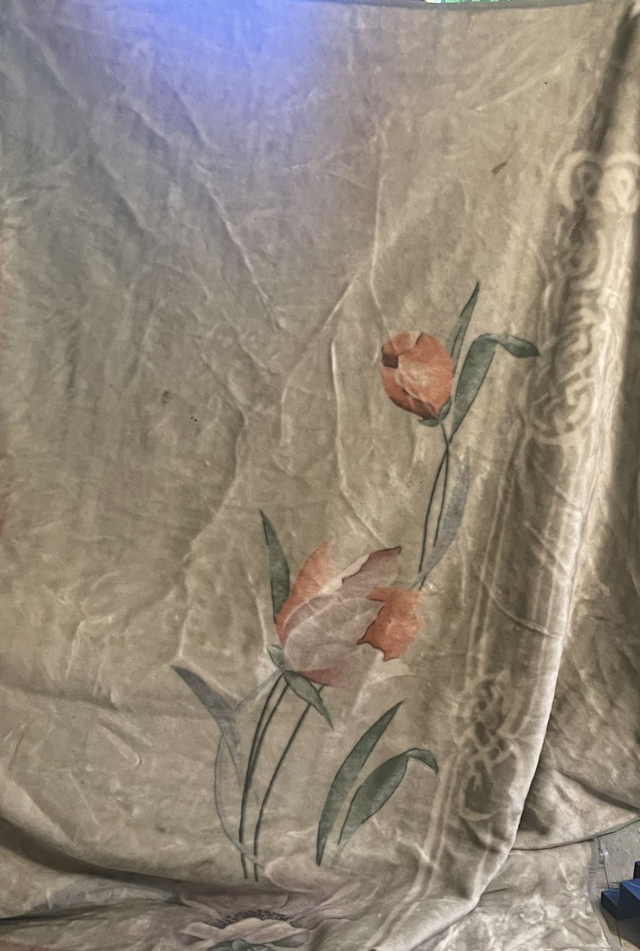 Luxury Vintage King Size Blanket by PIEL S.A Spain, King Size, Floral design