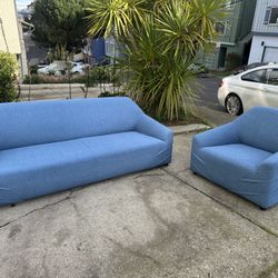 Blue Couch and Chair-FREE Delivery
