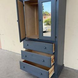 Tall Grey Pinewood Closet
