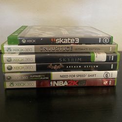 Xbox 360 Game Bundle (Skate 3, Skyrim, Injustice & More)