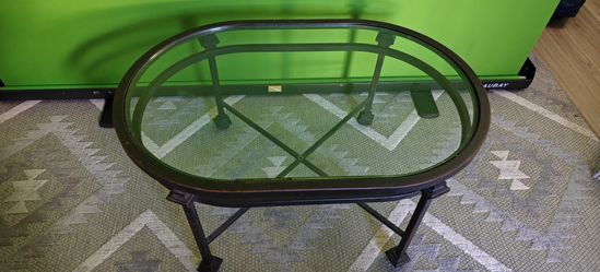 Oval Glass-Top Coffee Table