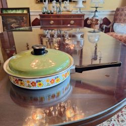 PORCELAIN CLAD STEEL GOURMET COOKWARE 10" COVERED CHICKEN FRYER - MADE In SPAIN