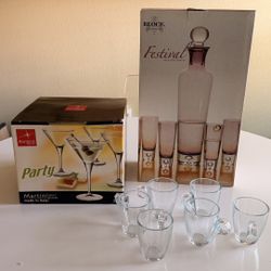 Martini  Glasses Coffee Cups Wine Decanter 