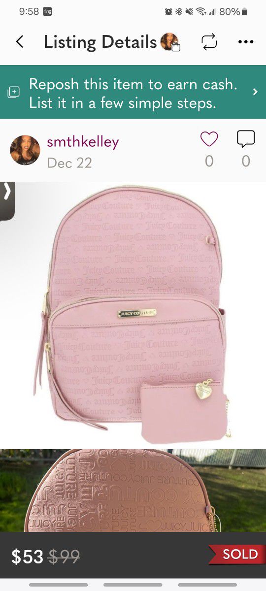 Pink Large Leather Backpack 