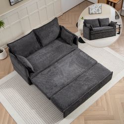 Gray Corduroy Pull-Out Sofa Sleeper Bed [NEW IN BOX] **Retails for $840 <Assembly Required> 