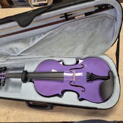 Purple Student 4/4 Violin / Fiddle With Bow And Case 