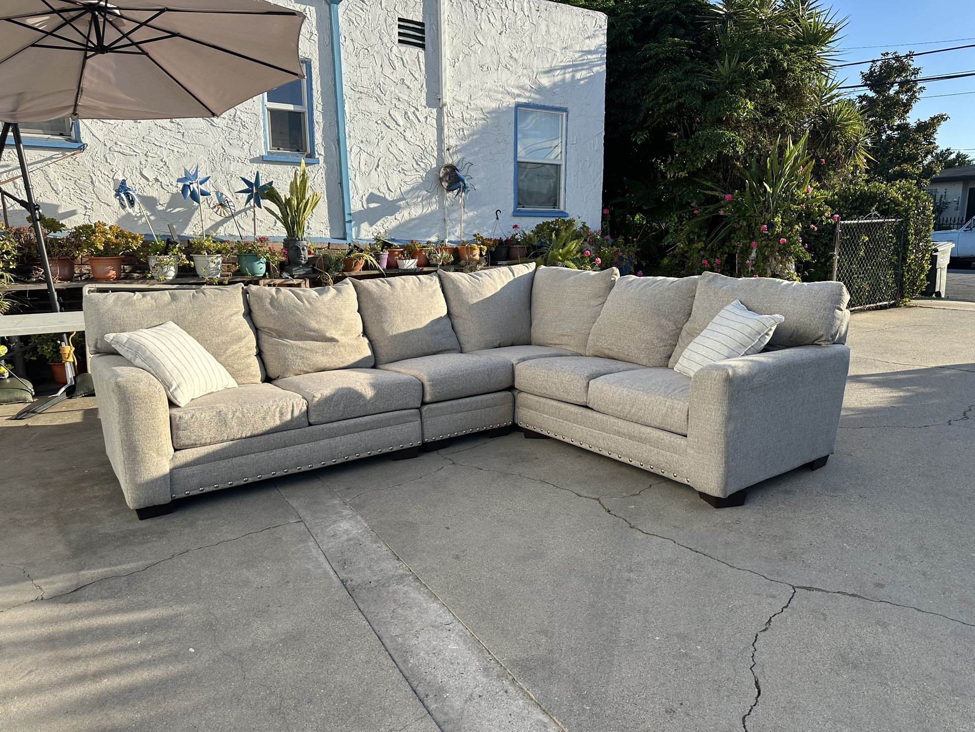 Sand Color Sectional Sofa Couch