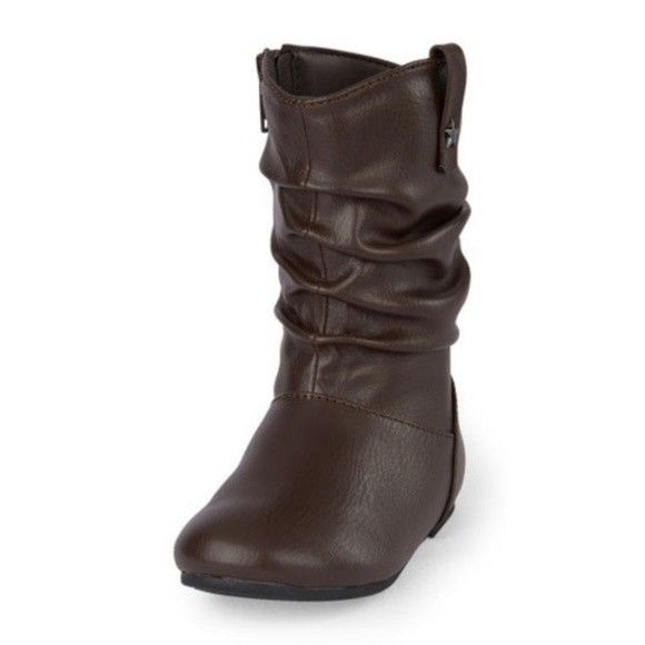 The Childrens Place Brown Slouch Flat Boot- 4T