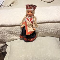Beautiful Latvian Doll In Authentic Latvian Costume