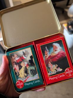 Coca-Cola 2 Deck Playing Cards in Collectible Tin