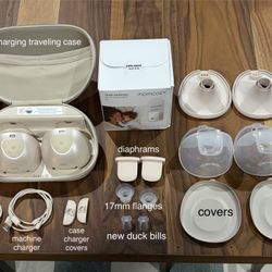 Eufy S1 Pro Wearable Breast Pump - heated pumps with charging travel case + accessories