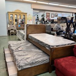 🚚Hot Deal🚚Brand New Twin Captain Bed Frame With Trundle And Drawers $399, Delivery Available, Finance Available 