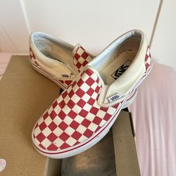 Red checkerboard vans
