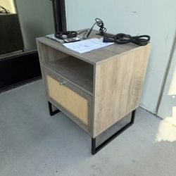 Brand New Night Stand End Table With Electrical Outlets 