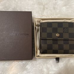 Preloved Louis Vuitton Damier Ebene Portefeuille Elise Wallet 100% Authentic