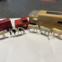 Lesney Tractor and Trailer W/ Horses and Bonus Trailer