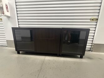 Dark Wood Media Console / Storage Cabinet