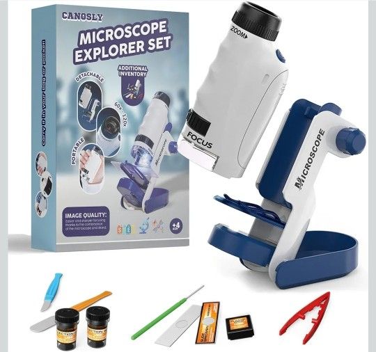 Microscope for Kids, 60x-120x, Science Kits for Kids Age 5-7, Stem Toys for 5 Year Old, Detachable Miniscope, Portable Mini Scope, Handheld, Explorer
