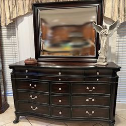 Solid Wood Dresser and Mirror 
