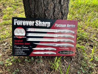 Forever Sharp Platinum Series KNIVES Set of 6 Surgical Stainless Steel NOS NEW