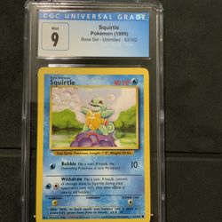 BASE SET UNLIMITED #63 SQUIRTLE CGC 9