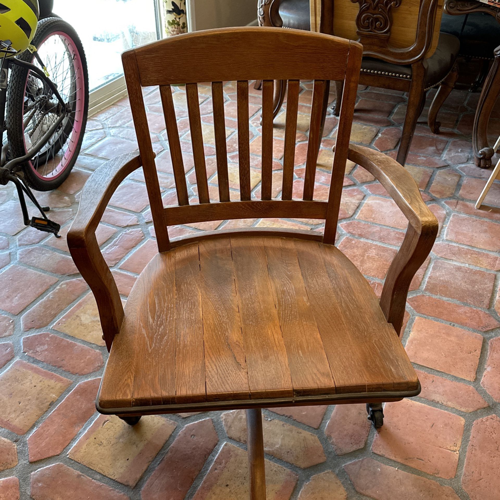 Antique Oak Bankers/Office Chair
