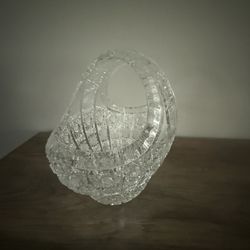Crystal Cut Glass Basket / Decorative Bowl