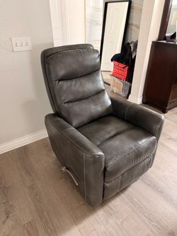 Gray Leather Recliner Chair
