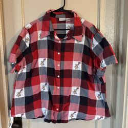 VTG Fashion Bug 90s Womens 32/30 Button Down Patriotic Teddy Bear 