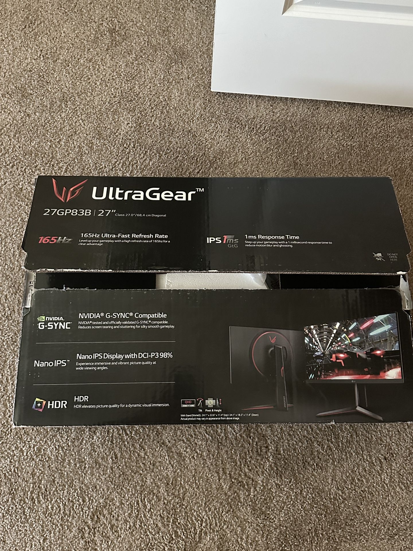 LG ultragear 27” 1440p 165hz Monitors