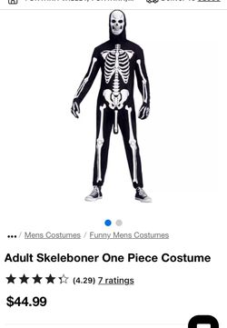 Funny Adult Skeleton One Piece Halloween Costume